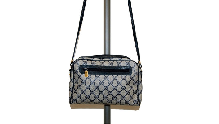 Vintage Gucci Cross Body Bag Navy Blue