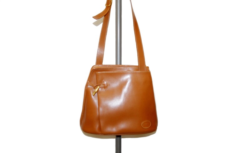 LONGCHAMP Vintage Brown Leather Roseau Bamboo Toggle Shoulder Bag -  ShopperBoard