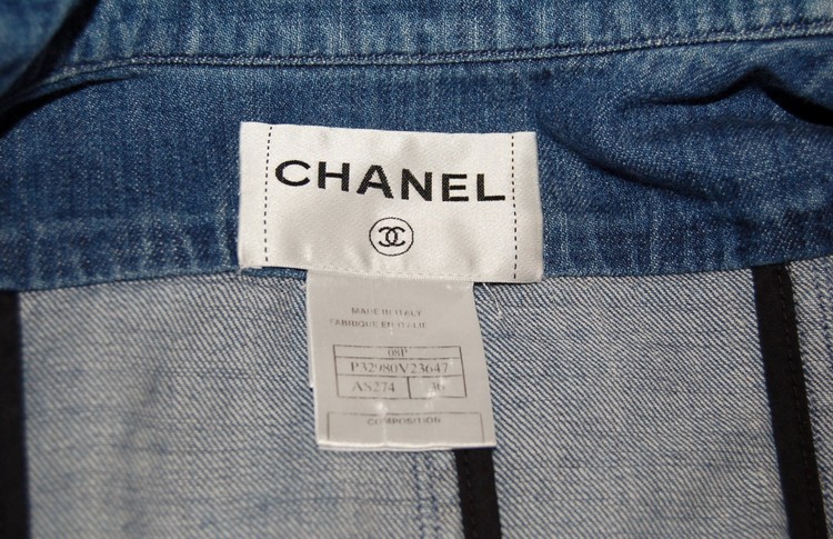 Chanel Sz 36 Tailored Denim Jacket