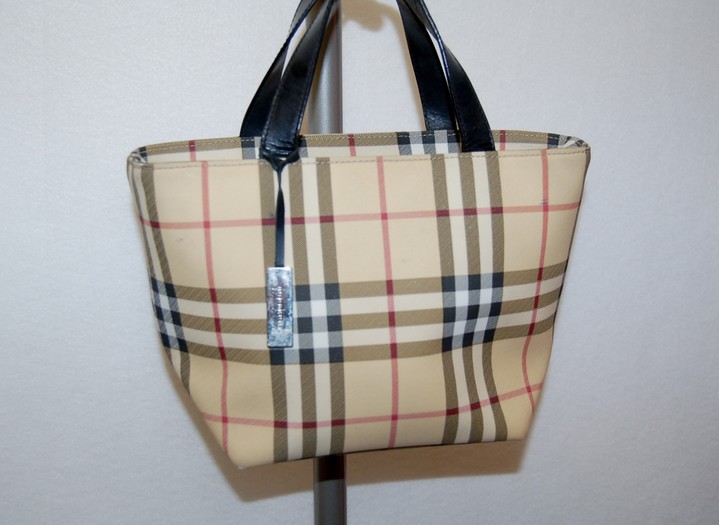 Burberry Mini Nova Coated Canvas Tote