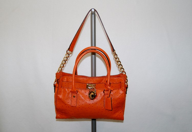 MICHAEL KORS HAMILTON EW TOTE SATCHEL BURNT ORANGE LEATHER NWT $299.00