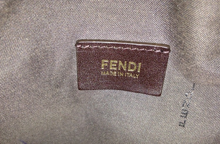 FENDI Brown Zucca Canvas and Calfskin Leather Vintage Top Handle