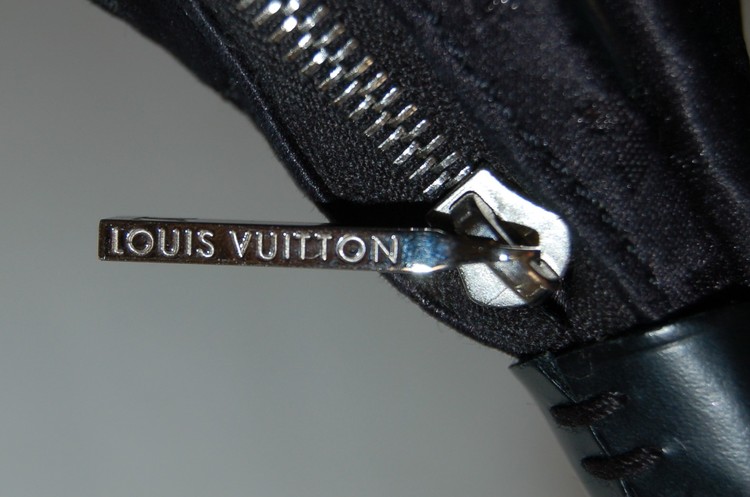 LOUIS VUITTON Black Monogram Satin & Black Calfskin Leather Mini Boulogne