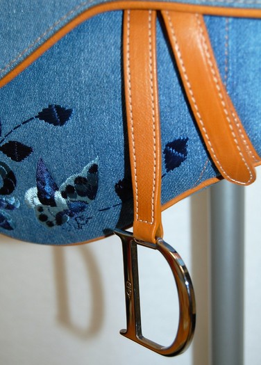 Saddle Bag Denim Blue Albero della Vita Embroidery