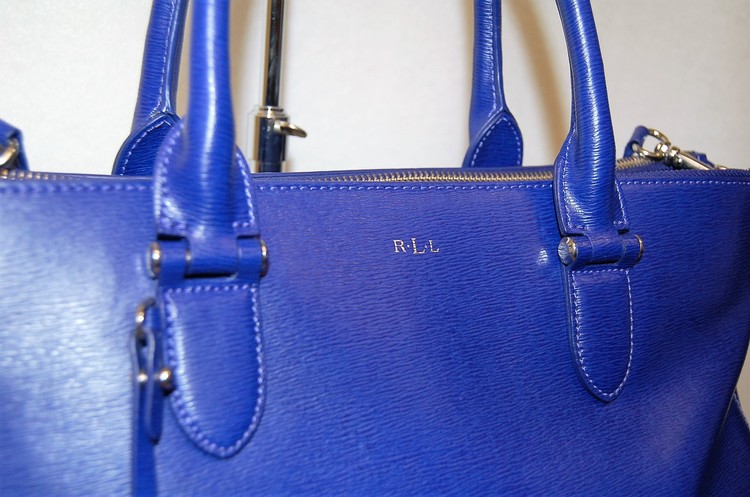 Lauren Ralph Lauren, Bags, New Lrl Lauren Ralph Lauren Blue Saffiano  Leather Purse Satchel Shoulder Bag