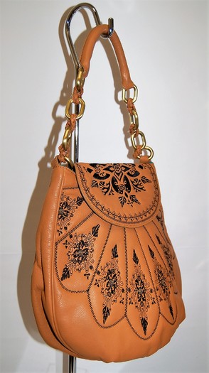 Isabella Fiore Embroidered Leather Hobo