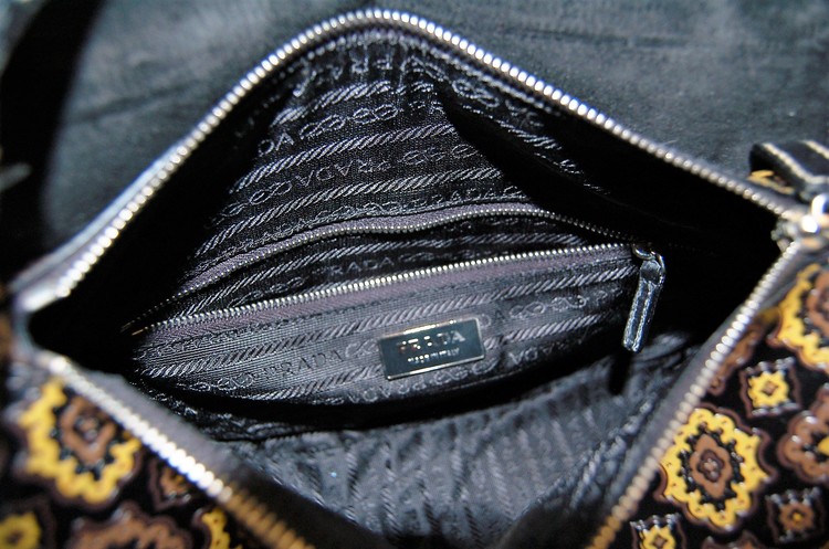 Prada Boho Printed Leather Shoulder Bag