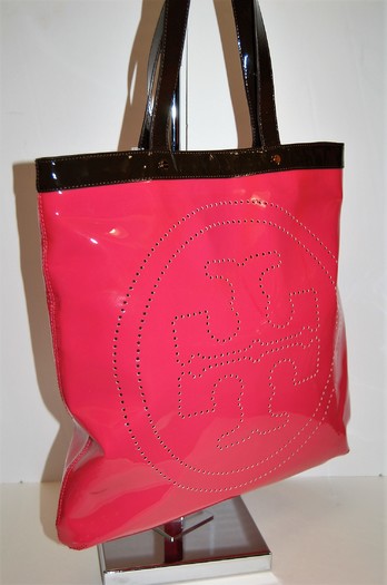 Tory Burch Perforated Logo Patent Tote