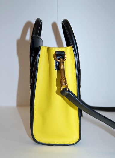Yellow Celine Nano Luggage Leather Tote Bag – Designer Revival