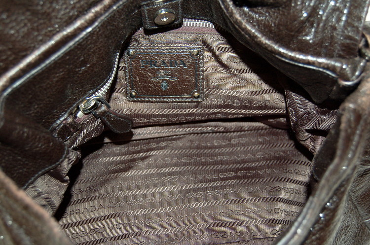 Prada Brown Cervo Lux Leather Chain Strap Large Tote Bag BR3798 - Yoogi's  Closet