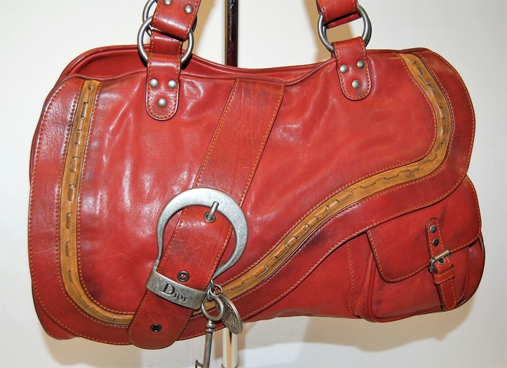 Christian Dior Leather Gaucho Double Saddle Bag