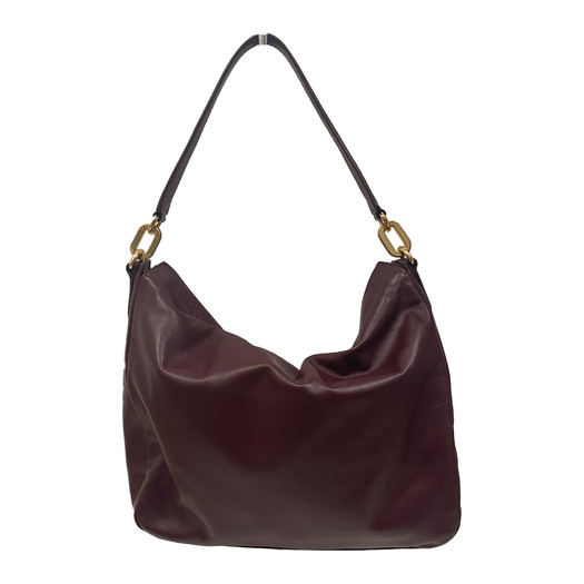 Lauren Ralph Lauren Maroon Leather Hobo Bag