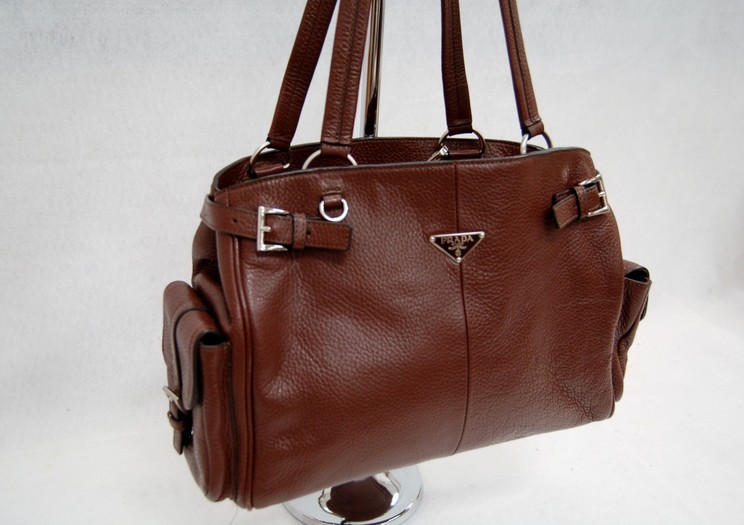 Prada Brown pecary leather vintage handbag Dark brown ref.270736