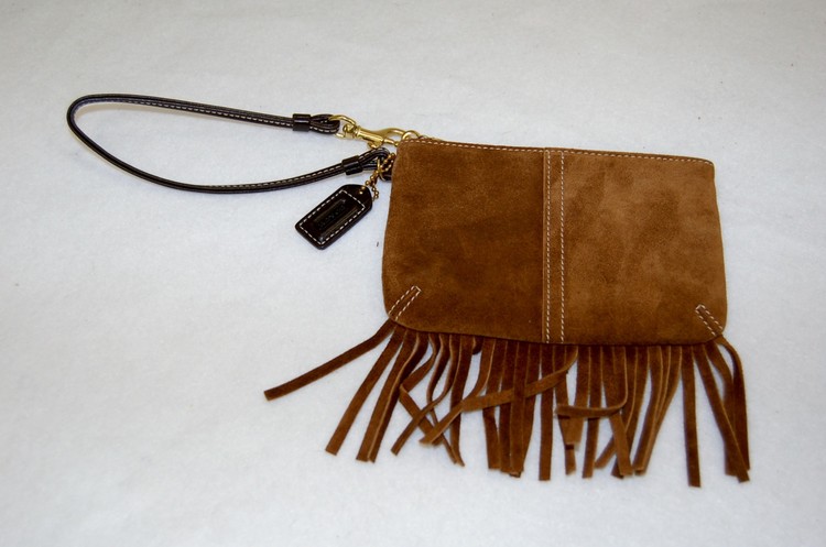 coach suede wristlet