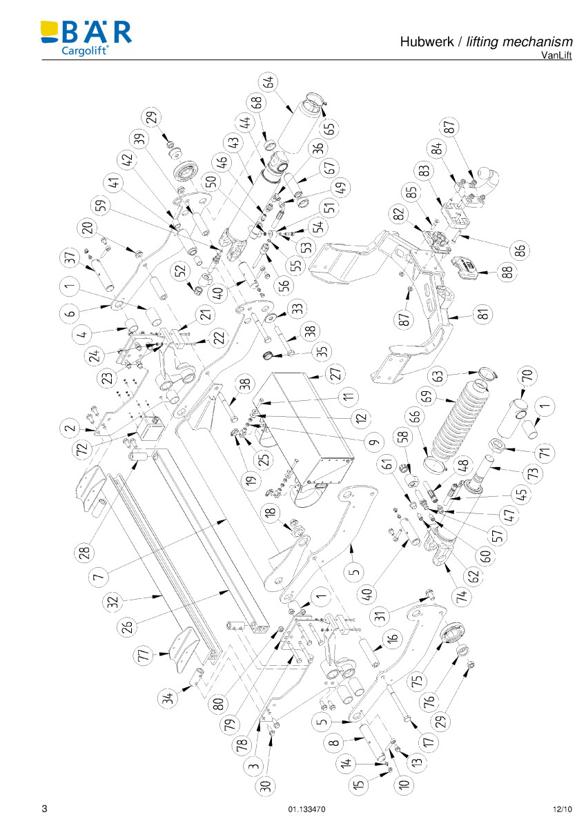 CANTILEVER LCS1322 VAN LIFT SPRINTER 2010 - Liftgate Parts Manual