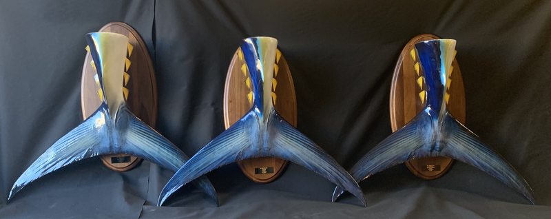 Hand Painted Bluefin Tuna Replica - 28" Wall Mount Sculpture, Game Fish Art