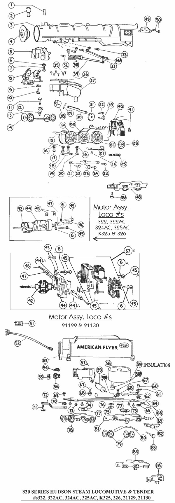 Piston Lever American Flyer Hudson Smoke Piston Assembly Pin & Mounting Screw 