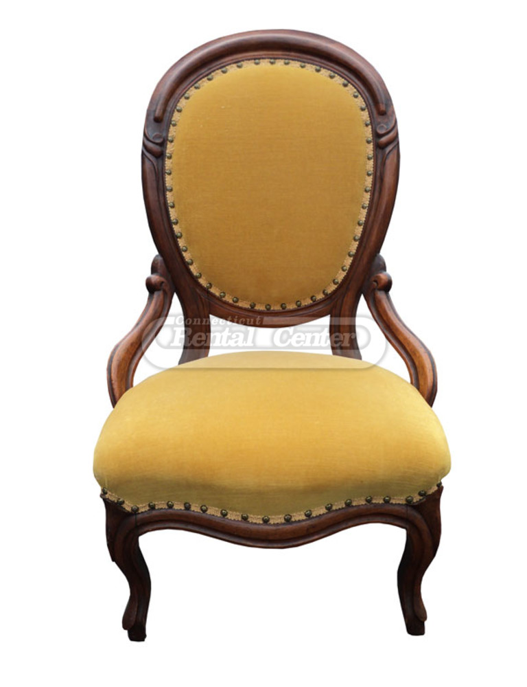 Rent Vintage Gold Velvet Accent Chair from CT Rental Center