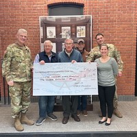 Left to right are COL Mike Sipples, Chief of Staff; Gary Coviello, President of CMCC; John Godburn, Ex Director CTNGFI; Paul Vasques, Charter Member CMCC; LTC Jason DeSousa, CTNG Joint Staff; Melody Baber, CT Service Member and Family Support Cen