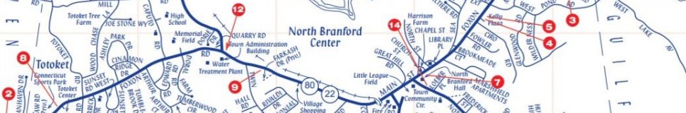 North Branford CT Street Map North Branford Road Map North Branford Map   62 385.ct.970.160 