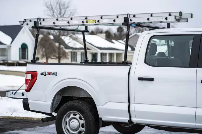 Pick up truck ladder rack w truck tool boxes and drawers - System One  integrated truck equipment: aluminum ladder racks, truck racks, van racks,  truck tool boxes