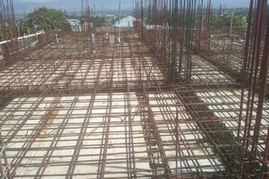 All the rebar for the third floor, and the columns is set.  Ready to start "pouring" the floor..
